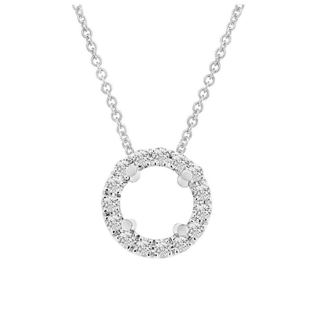 0.23 Ctw 14k White Gold Diamond Semi-mount Pendant Necklace With 18 Inch Chain