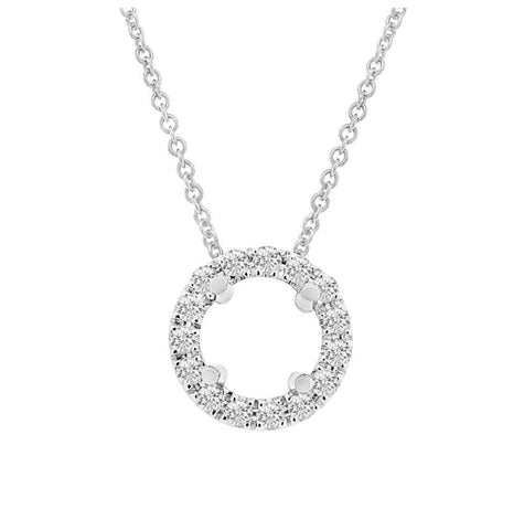 0.23 Ctw 14k White Gold Diamond Semi-mount Pendant Necklace With 18 Inch Chain