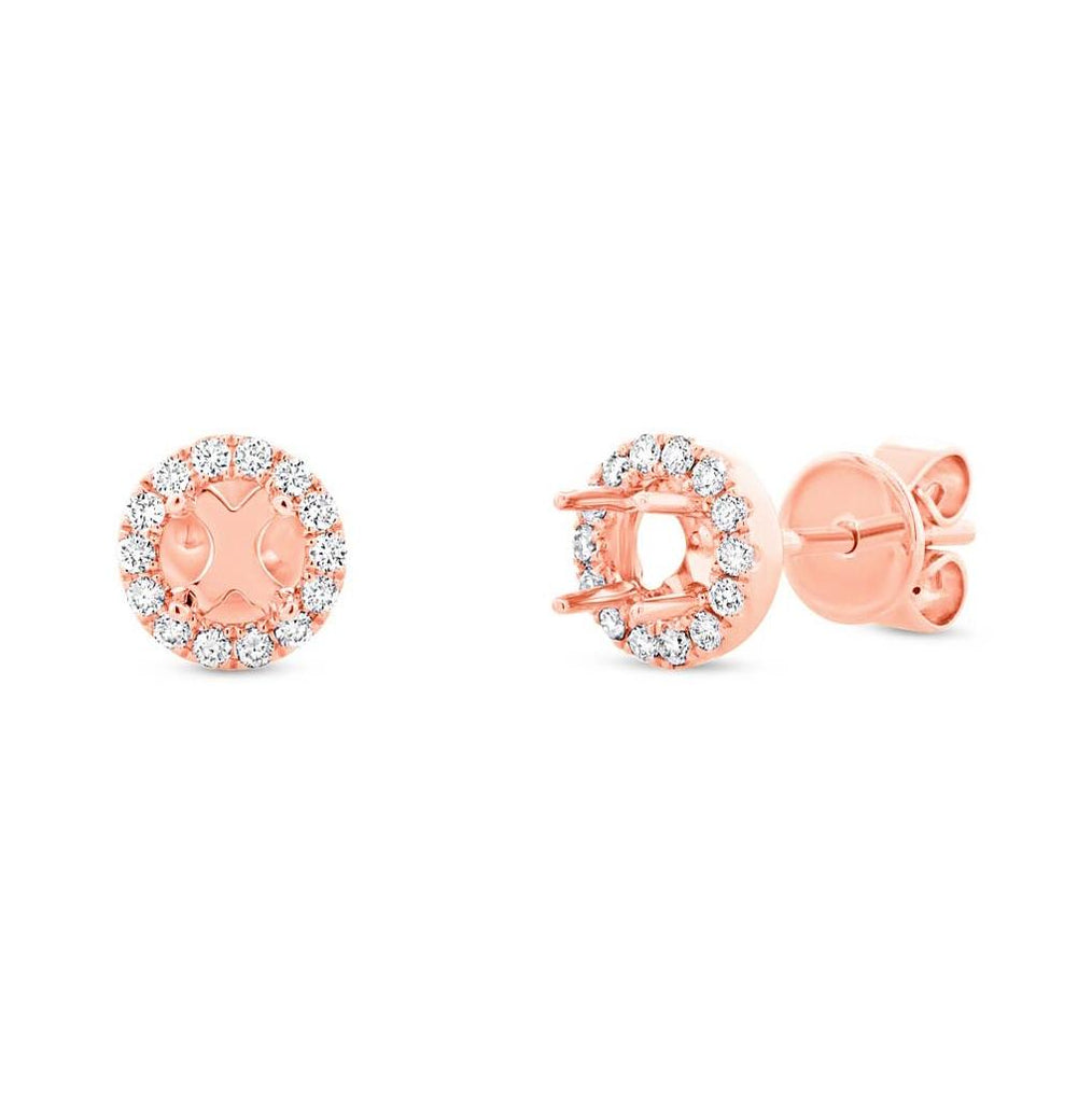 0.20 Ctw 14k Rose Gold Diamond Semi-mount Earring