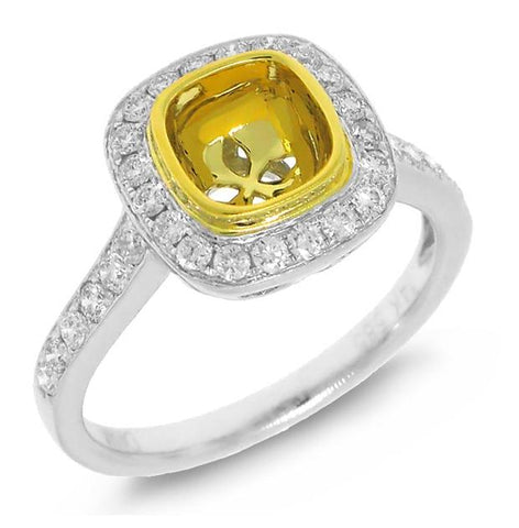 0.50 Ctw 14k Two-tone Gold Diamond Semi-mount Ring