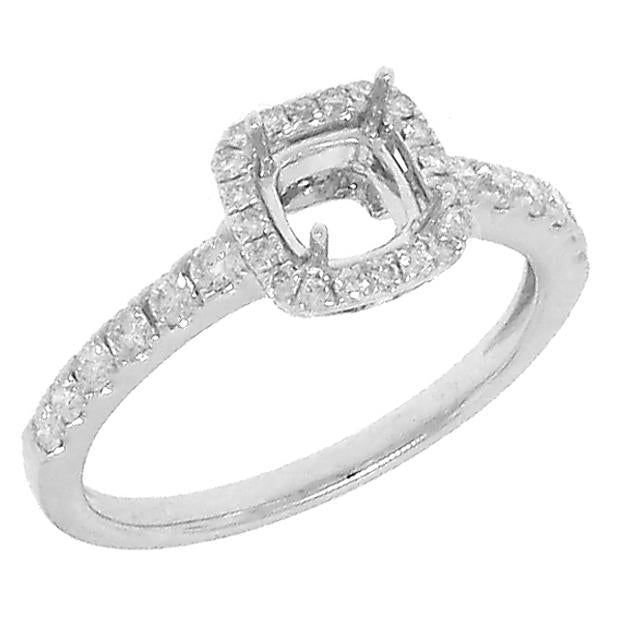 0.37 Ctw 14k White Gold Diamond Semi-mount Ring