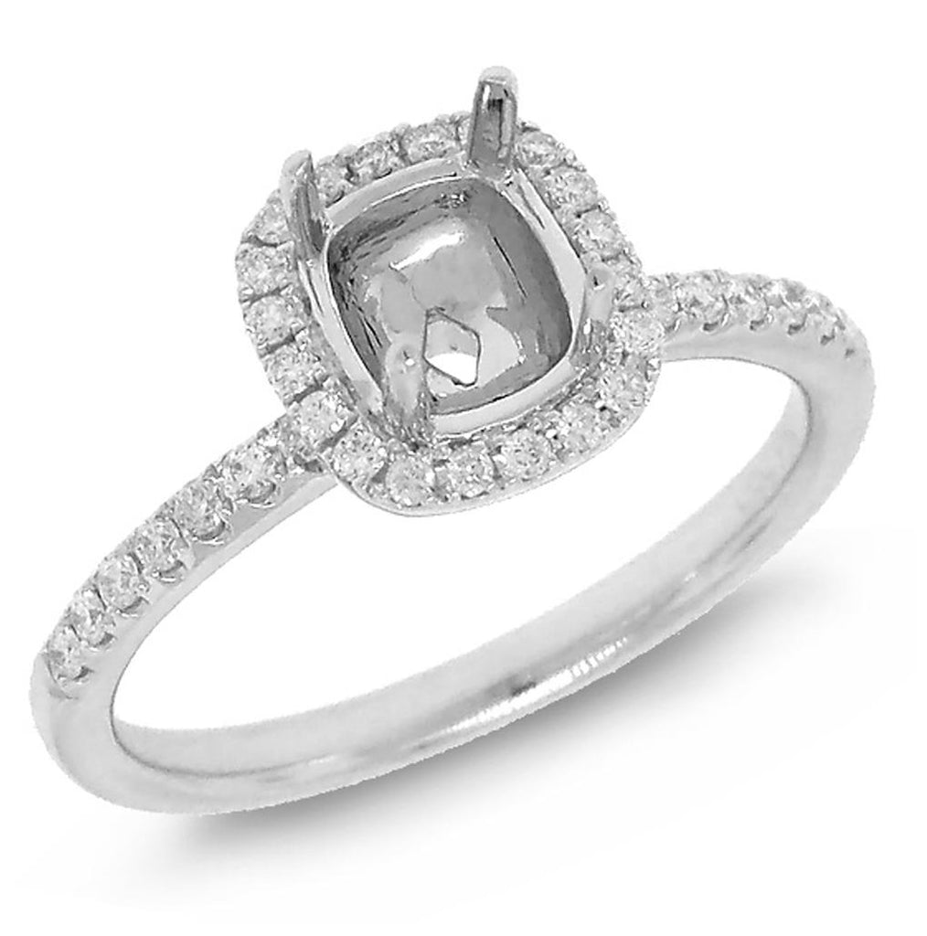 0.25 Ctw 14k White Gold Diamond Semi-mount Ring Size 5.5