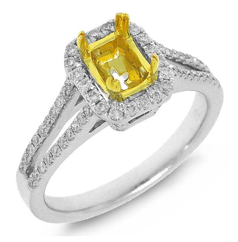 0.42 Ctw 14k Two-tone Gold Diamond Semi-mount Ring