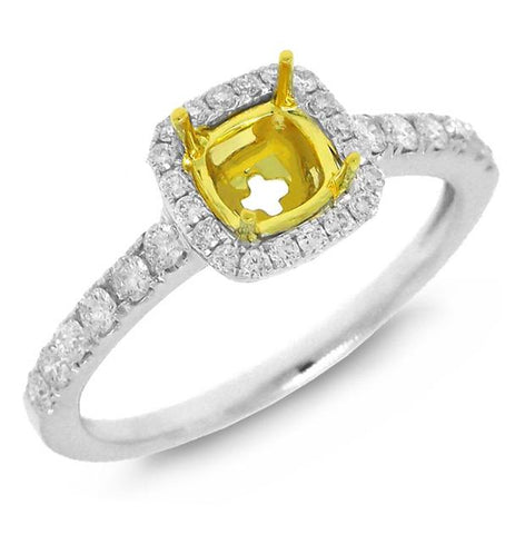0.37 Ctw 14k Two-tone Gold Diamond Semi-mount Ring