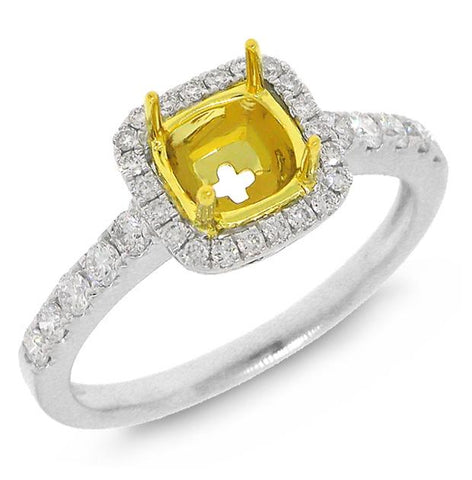 0.37 Ctw 14k Two-tone Gold Diamond Semi-mount Ring