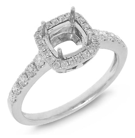 0.37 Ctw 14k White Gold Diamond Semi-mount Ring
