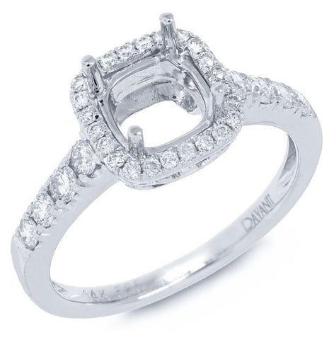 0.48 Ctw 14k White Gold Diamond Semi-mount Ring