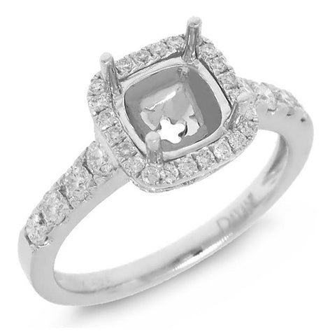 0.48 Ctw 14k White Gold Diamond Semi-mount Ring