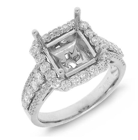 1.00 Ctw 14k White Gold Diamond Semi-mount Ring