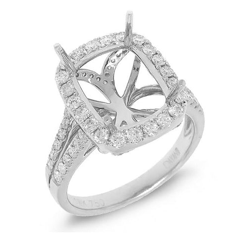 0.73 Ctw 18k White Gold Diamond Semi-mount Ring