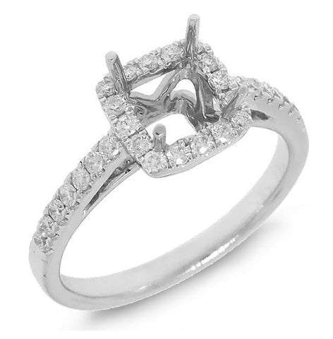 0.37 Ctw 14k White Gold Diamond Semi-mount Ring