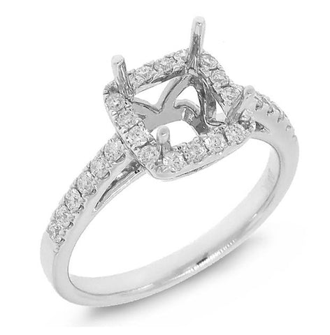 0.39 Ctw 14k White Gold Diamond Semi-mount Ring