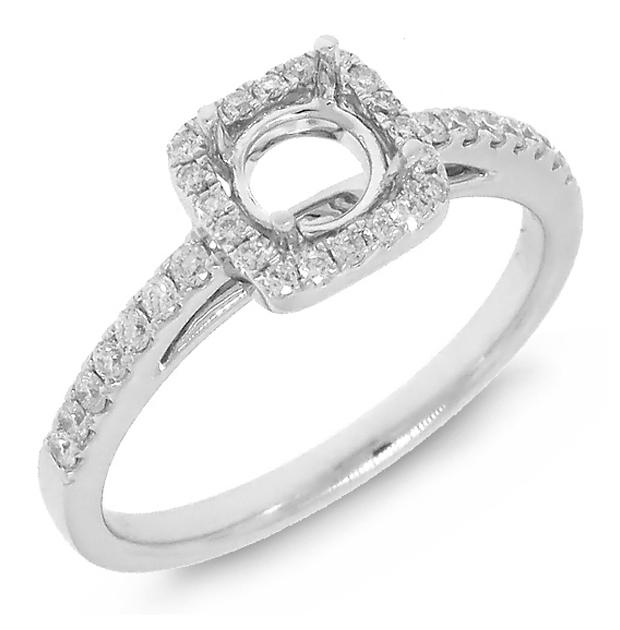 0.28 Ctw 14k White Gold Diamond Semi-mount Ring