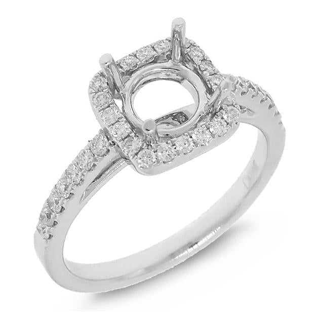 0.37 Ctw 14k White Gold Diamond Semi-mount Ring For 1.00 Ctw Center