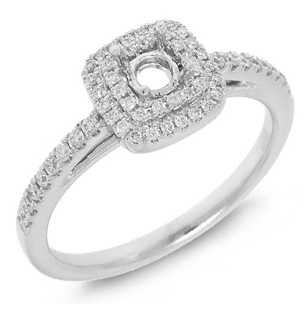 0.25 Ctw 14k White Gold Diamond Semi-mount Ring