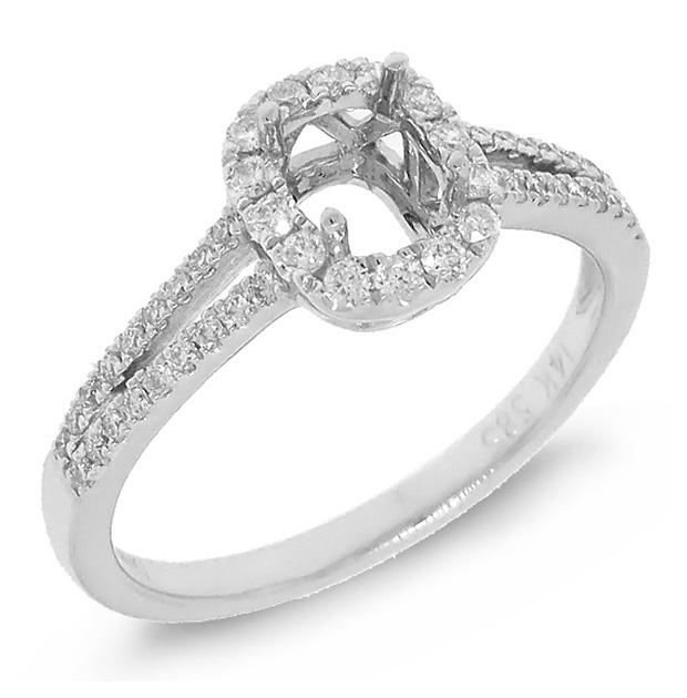 0.31 Ctw 14k White Gold Diamond Semi-mount Ring