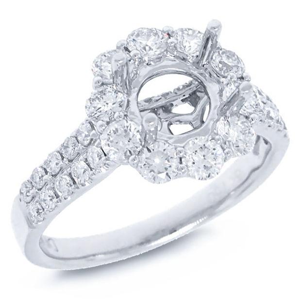 1.29 Ctw 14k White Gold Diamond Semi-mount Ring