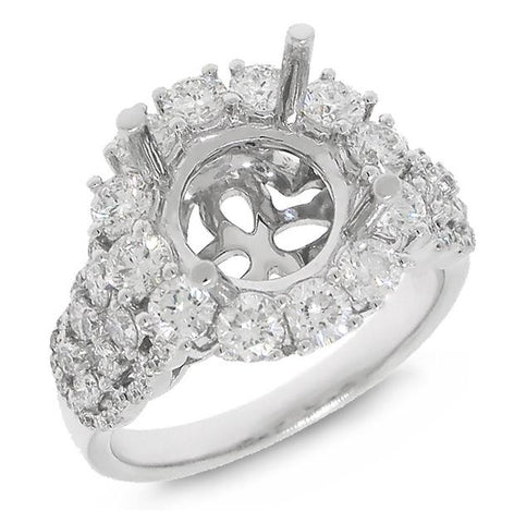 1.61 Ctw 18k White Gold Diamond Semi-mount Ring