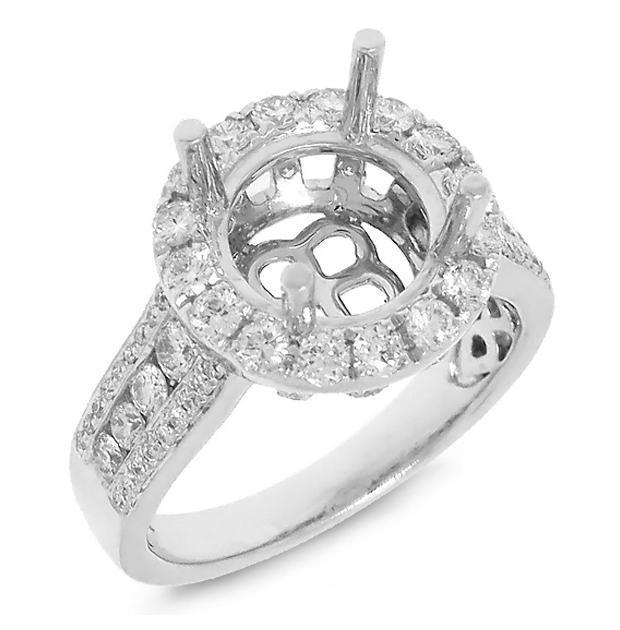 1.03 Ctw 18k White Gold Diamond Semi-mount Ring