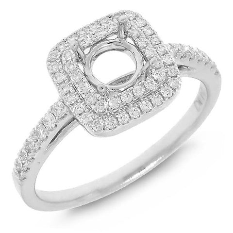0.33 Ctw 14k White Gold Diamond Semi-mount Ring