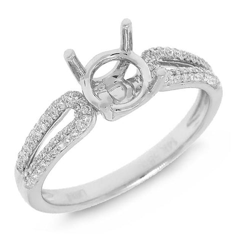 0.23 Ctw 14k White Gold Diamond Semi-mount Ring