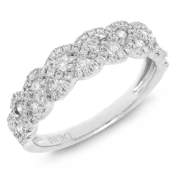 0.57 Ctw 18k White Gold Diamond Womens Band