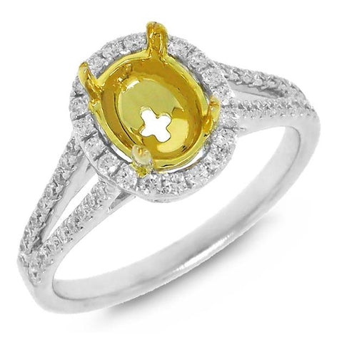 0.39 Ctw 18k Two-tone Gold Diamond Semi-mount Ring