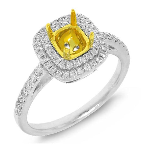 0.35 Ctw 18k Two-tone Gold Diamond Semi-mount Ring