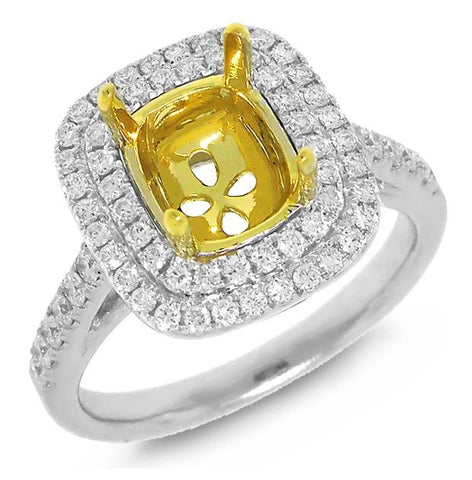 0.56 Ctw 18k Two-tone Gold Diamond Semi-mount Ring