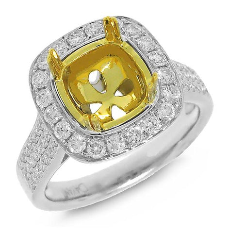 0.70 Ctw 18k White Gold Diamond Semi-mount Ring