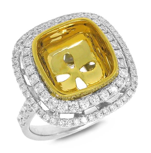 1.10 Ctw 18k Two-tone Gold Diamond Semi-mount Ring