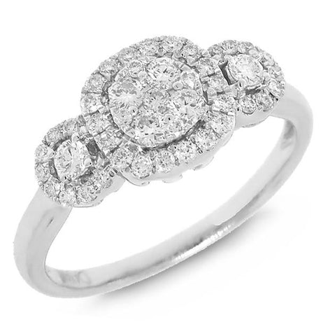 0.49 Ctw 14k White Gold Diamond Womens Ring