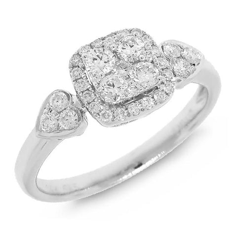 0.52 Ctw 14k White Gold Diamond Womens Ring