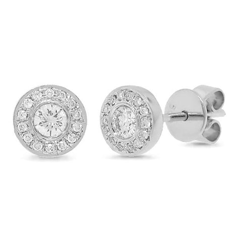 0.26 Ctw 14k White Gold Diamond Stud Earring