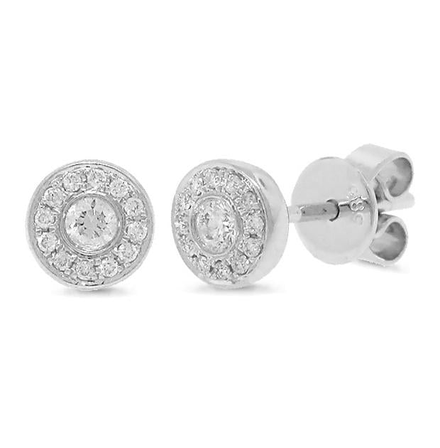 0.15 Ctw 14k White Gold Diamond Stud Earring