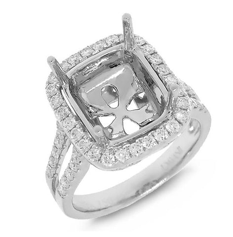0.69 Ctw 18k White Gold Diamond Semi-mount Ring