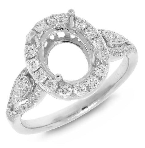 0.48 Ctw 14k White Gold Diamond Semi-mount Ring