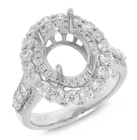 1.23 Ctw 18k White Gold Diamond Semi-mount Ring