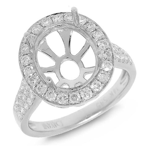 0.72 Ctw 14k White Gold Diamond Semi-mount Ring