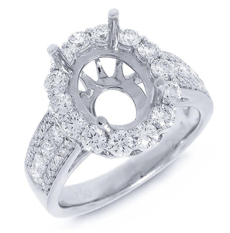 1.21 Ctw 18k White Gold Diamond Semi-mount Ring