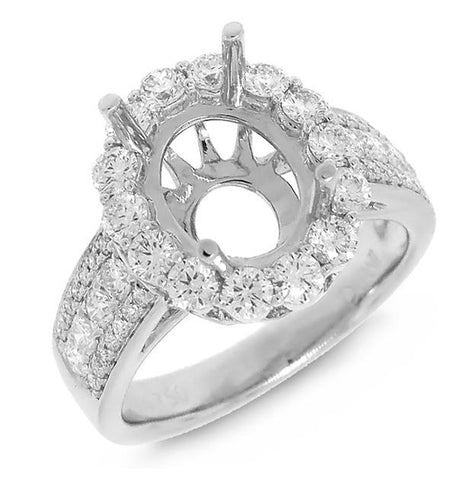 1.21 Ctw 18k White Gold Diamond Semi-mount Ring