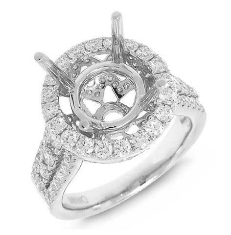 1.43 Ctw 18k White Gold Diamond Semi-mount Ring