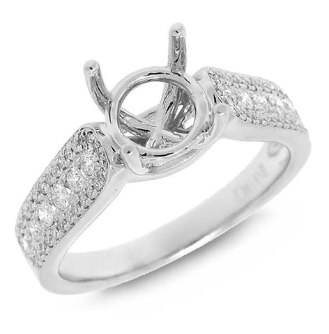 0.37 Ctw 14k White Gold Diamond Semi-mount Ring