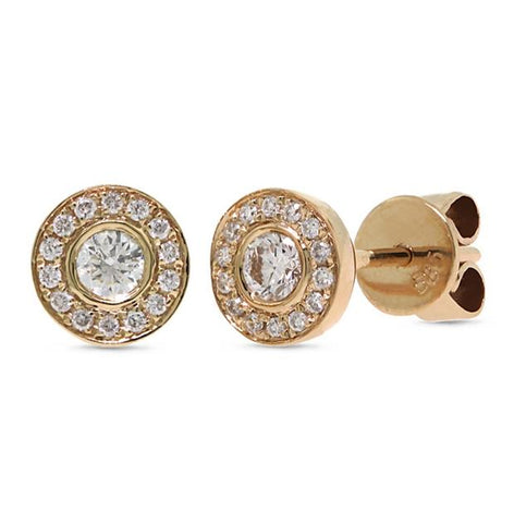 0.26 Ctw 14k Rose Gold Diamond Stud Earring