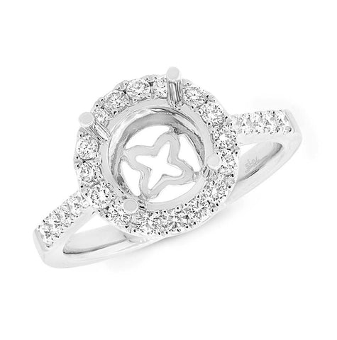 0.53 Ctw 14k White Gold Diamond Semi-mount Ring For 2.00 Ctw Center