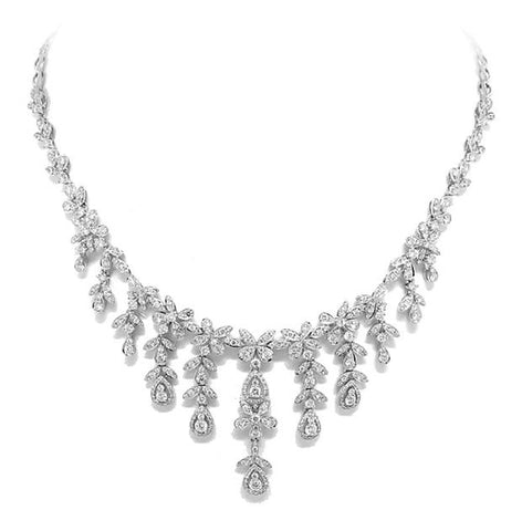 5.99 Ctw 14k White Gold Diamond Necklace