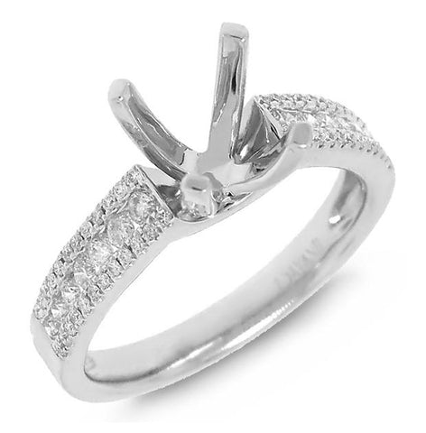 0.43 Ctw 14k White Gold Diamond Semi-mount Ring