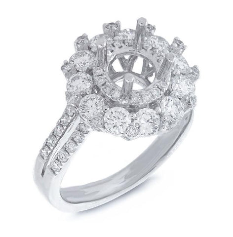 1.40 Ctw 18k White Gold Diamond Semi-mount Ring