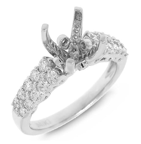 0.84 Ctw 14k White Gold Diamond Semi-mount Ring