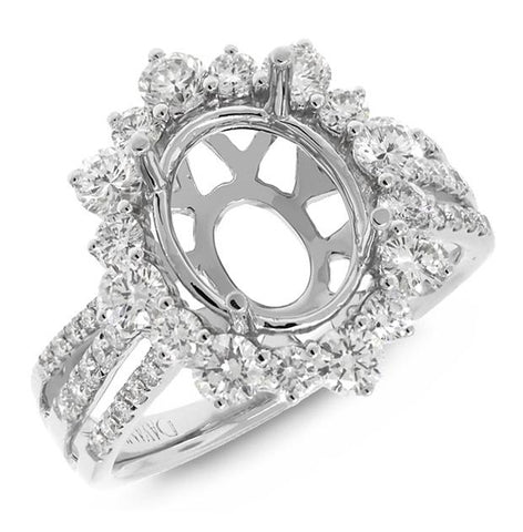 1.36 Ctw 18k White Gold Diamond Semi-mount Ring